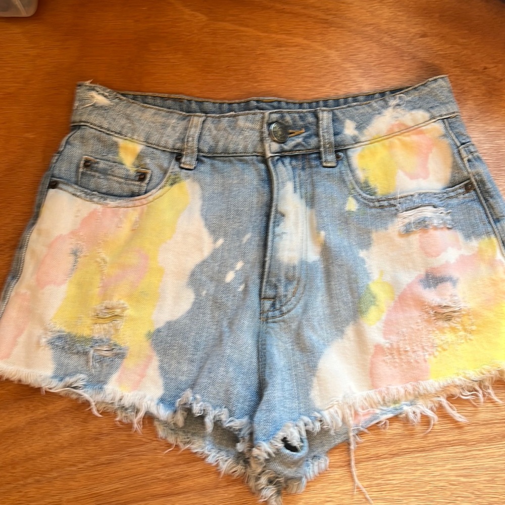 BDG High Rise Tie Dye Shorts